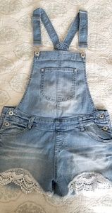 Denim shorts overalls